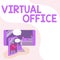 Writing displaying text Virtual Office. Business concept Virtual Office Two Colleagues Sharing Thoughts With Speech