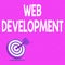 Writing displaying text Web Development. Business approach Web Development Presenting Message Hitting Target Concept