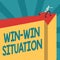 Writing displaying text Win Win Situation. Business overview situation where all the parties benefit one way or another