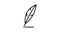 writing feather animated outline icon