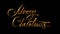 Writing Golden Ribbon Text Merry Christmas Over Black Background With Alpha Matte.