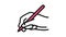 writing hand hold pen color icon animation