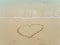 Writing heart on beach