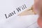 Writing last will and testament