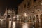 Writing with Light in front of the Illuminated Doge Palace on the Marks Square at Night, Venice