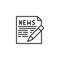 Writing news publication line icon