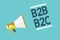 Writing note showing B2B B2C. Business photo showcasing two types for sending emails to other people Outlook accounts Megaphone lo