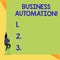 Writing note showing Business Automation. Business photo showcasing for Digital Transformation Streamlined for