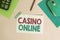 Writing note showing Casino Online. Business photo showcasing gamblers can play and wager on casino games through online