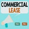 Writing note showing Commercial Lease. Business photo showcasing refers to buildings or land intended to generate a profit