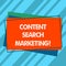 Writing note showing Content Search Marketing. Business photo showcasing promoting websites by increasing visibility search Pile