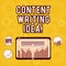 Writing note showing Content Writing Idea. Business photo showcasing Concepts on writing campaigns to promote product Digital