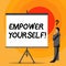 Writing note showing Empower Yourself. Business photo showcasing taking control our life setting goals and making