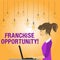 Writing note showing Franchise Opportunity. Business photo showcasing franchisor allowed the franchisee to do business