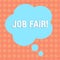 Writing note showing Job Fair. Business photo showcasing event in which employers recruiters give information to
