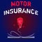 Writing note showing Motor Insurance. Business photo showcasing Provides financial compensation to cover any injuries