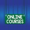 Writing note showing Online Courses. Business photo showcasing courses deliver a series of lessons to a web browser Board color