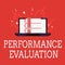 Writing note showing Performance Evaluation. Business photo showcasing Evaluates Employee Performance overall Contribution