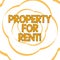 Writing note showing Property For Rent. Business photo showcasing owner receives payment from occupant known as tenants