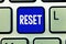 Writing note showing Reset. Business photo showcasing cause device return to its factory mode Set again zero start point