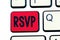 Writing note showing Rsvp. Business photo showcasing Please reply to an invitation indicating whether one plans to