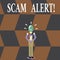 Writing note showing Scam Alert. Business photo showcasing fraudulently obtain money from victim by persuading him