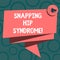 Writing note showing Snapping Hip Syndrome. Business photo showcasing audible snap or click that occurs in or around the