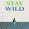 Writing note showing Stay Wild. Business photo showcasing keep being you and doing what you re doing Never want to