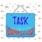 Writing note showing Task Completed. Business photo showcasing Finished action or assignments that has no remaining duration Memo