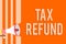 Writing note showing Tax Refund. Business photo showcasing applied when money liability is less than the paid ones Megaphone louds