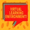 Writing note showing Virtual Learning Environment. Business photo showcasing webbased platform kind of education