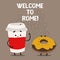 Writing note showing Welcome To Rome. Business photo showcasing Arriving to Italia capital city knowing other cultures.