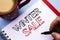 Writing note showing Winter Sale. Business photo showcasing Promotion Offer Shop Discount Season Offers Auction Deal Objective wr