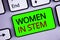 Writing note showing Women In Stem. Business photos showcasing Science Technology Engineering Mathematics Scientist Research