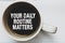 Writing note showing Your Daily Routine Matters.. Business photo showcasing Have good habits to live a healthy life Coffee mug wit