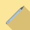 Writing pen icon flat vector. Ink signature