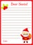 Writing prompt for kids blank. Educational children page. Develop fantasy and writing stories skills. Letter to Santa printable bl