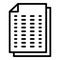 Writing report paper icon, outline style