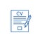 Writing a resume line icon concept. Writing a resume flat  vector symbol, sign, outline illustration.