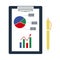 Writing Tablet With Analytics Chart Icon