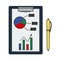 Writing Tablet With Analytics Chart Icon