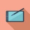 Writing tablet icon flat vector. Write text