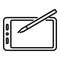 Writing tablet icon outline vector. Write text