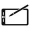 Writing tablet icon simple vector. Write text