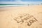 Writings on the sand. Beach of Porto Santo island