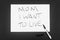 Written in black marker on a white piece of paper: Mom, I want to live