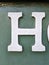 Written Wording in Distressed State Typography Found Number Letter H