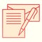 Writting letter line icon. Notes, envelope and pen. Postal service vector design concept, outline style pictogram on