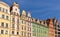 Wroclaw, Fronts of historic tenements in the old town