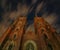 Wroclaw July 10 2018 Cathedral lighting towers in Ostrow Tumski square